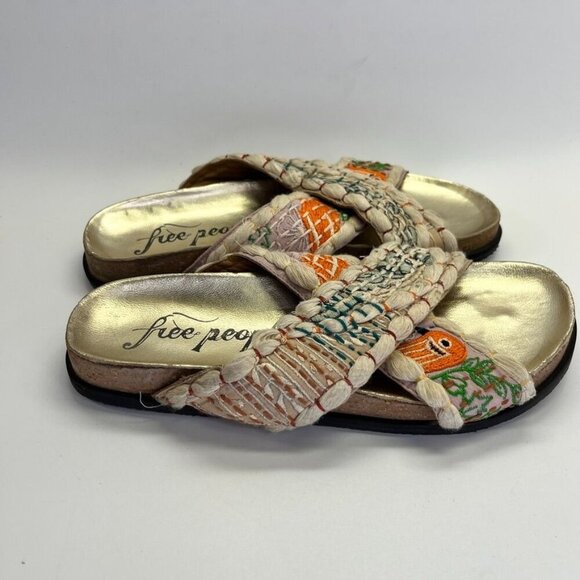 Free People Women's Wildflowers Crossband Sandal Size 38.5 Multicolor - Picture 4 of 14